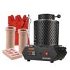 Four de fusion de l'or, 1350 W, Température maximale de 1150 °C, Four de fusion électrique numérique avec creusets en céramique de 1 kg et 3 kg, Pinces à creuset, et