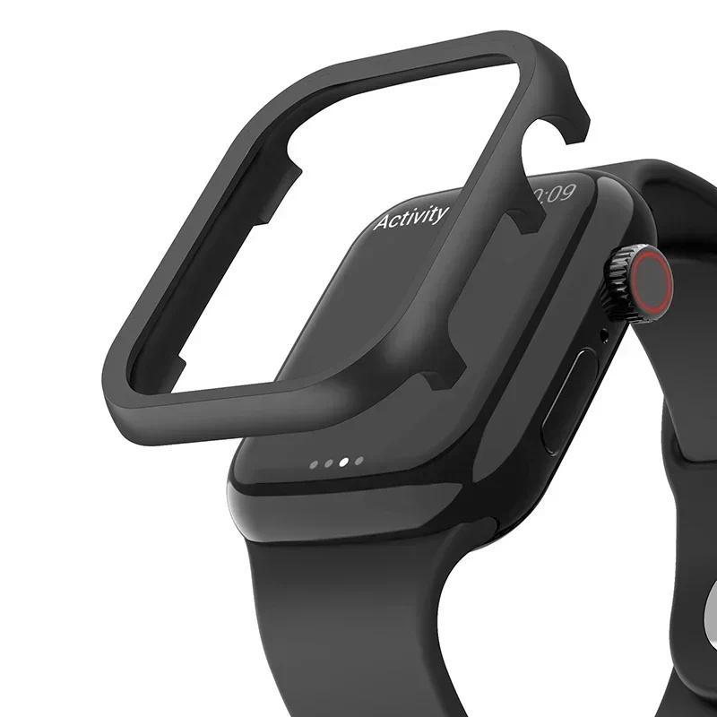 For iWatch SE Series 10 9 8 7 Cases Aluminum Gold Accessories for Apple Watch Case 46mm 42mm Metal Bumper Protective Cover Frame