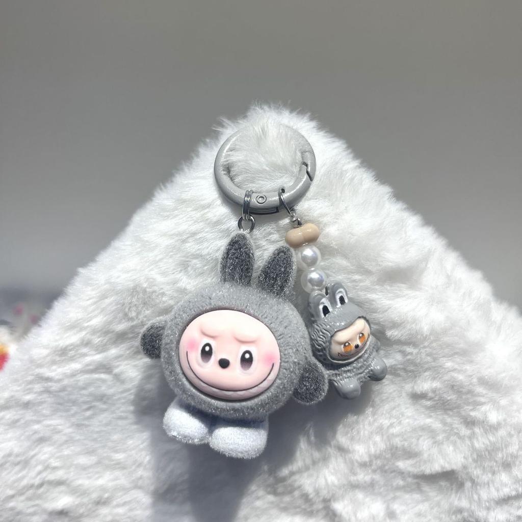 Plush Mini Cute Grain Sitting Labu Keychain Labu Bag Couple Pendant Cute Pendant Phone Chain