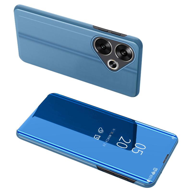 

For Xiaomi Poco F6 5G/Redmi Turbo 3 5G Case View Window Stand Leather Phone Cover Blue