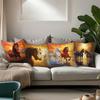 4-Piece Printed Animal Pillowcase Set – Horses In Flower Fields, Streams, Forests & Sunset Scenery
