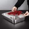 Deep Square Plate Basin with Rack Pallet Stainless Steel Bbq Fast Food Plate with Grid Mesh Dessert Dinner Set Restaurant Trays