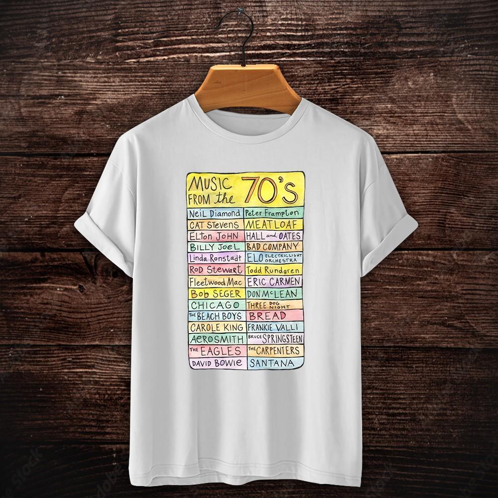 Музыка из 70-х Нил Даймонд Питер Фрэмптон Кэт Стивенс Meat Loaf Футболка Унисекс Футболка XL