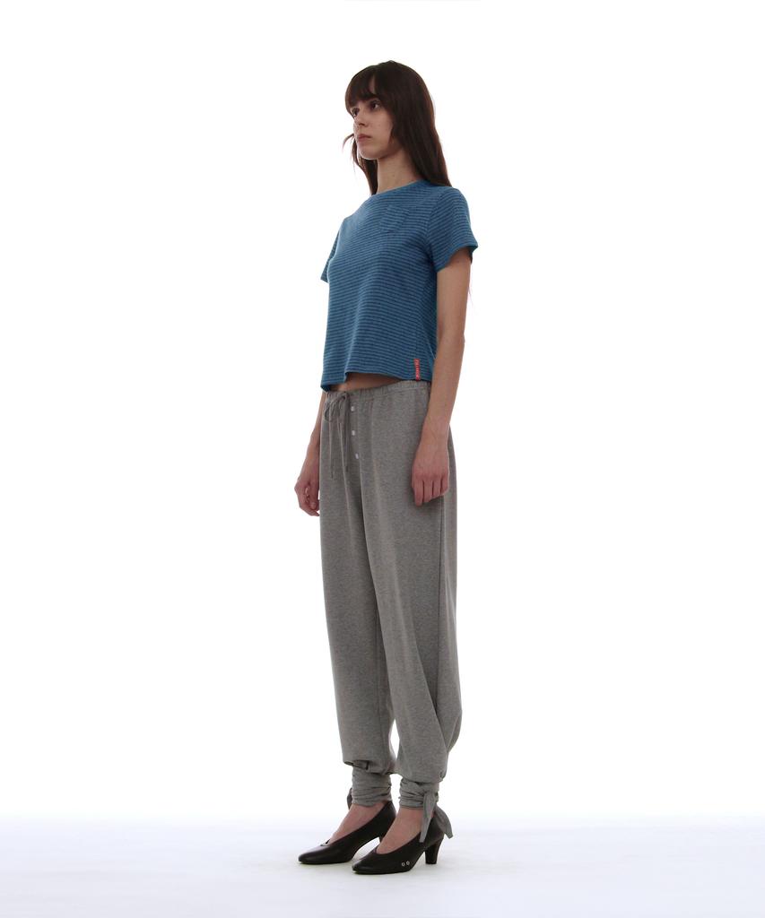PARTIMENTO WOMEN Pwc Pocket Stripe Regular Tee_Pastel Blue