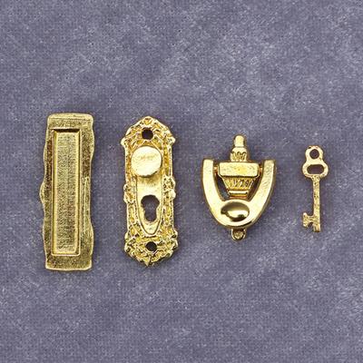 4Pcs Cospaly Alloy Functional Good Craftsmanship Door Hardware 1:12 Scale Dollhouse Accessories House Model