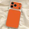Large Window Synthetic Leather Casing for iPhone Pure Orange Printed Patterned Plain Shell Soft Case Protective Cover | BP B031