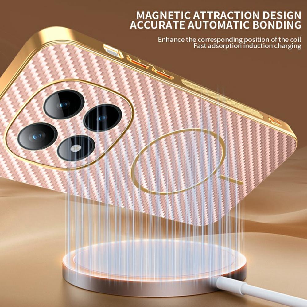 For Xiaomi Redmi Note 15 Pro+ 5G Phone Case Carbon Fiber Textured Electroplated TPU Back Cover