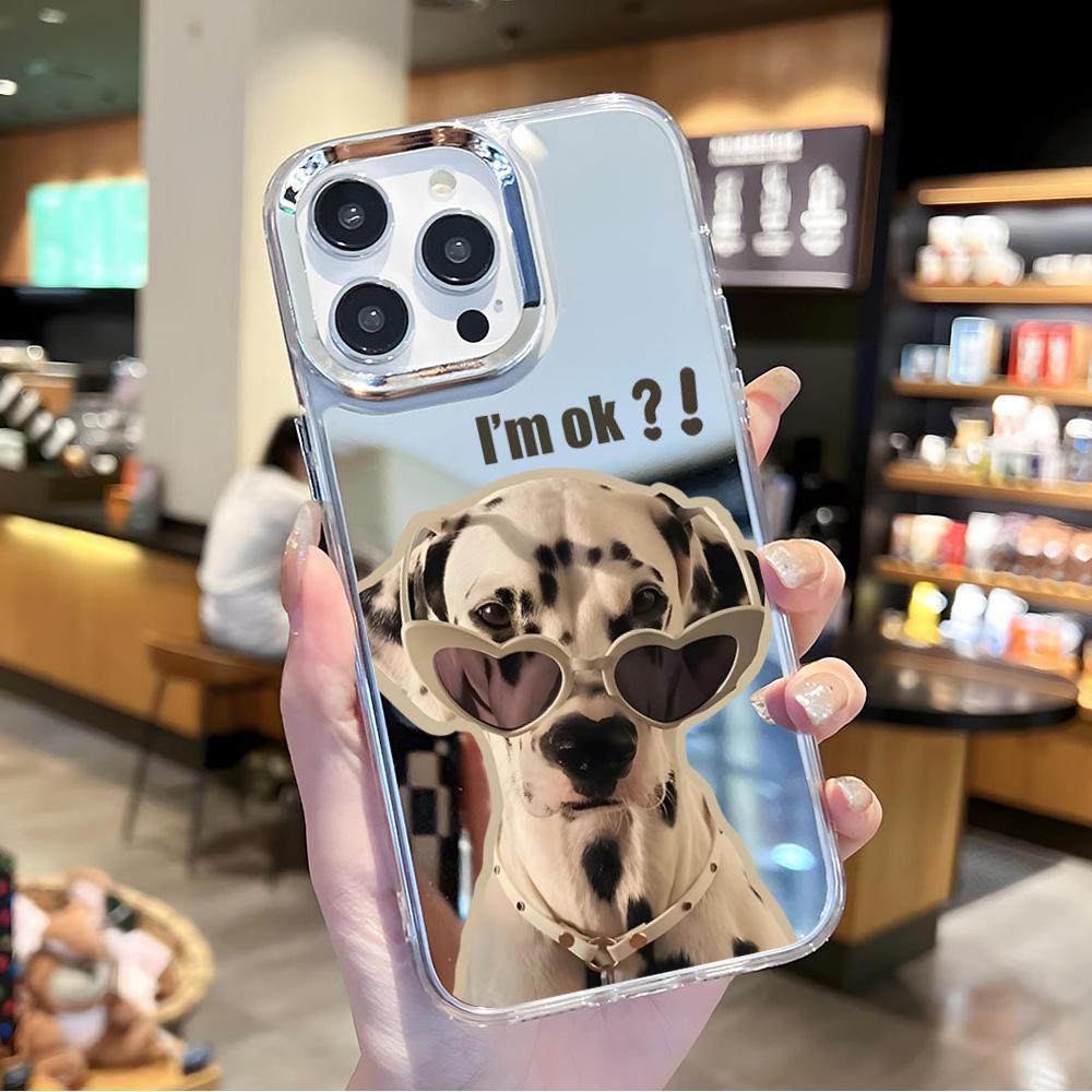Cute kitten mobile phone case apple 15pro mirror case iphone14pm anti-drop 12 protective case 11pro