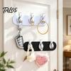 Cat-Shaped Wall Hooks, No Drilling Strong Bearing Capacity Hooks, Three-hook Combination Rack for Keys Bags Accessories