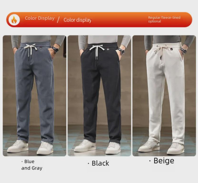 Premium Men's Mink Velvet Windproof Trousers for Spring and Autumn