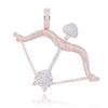 European-American Hip-Hop Cupid's Arrow Zirconia Pendant Necklace