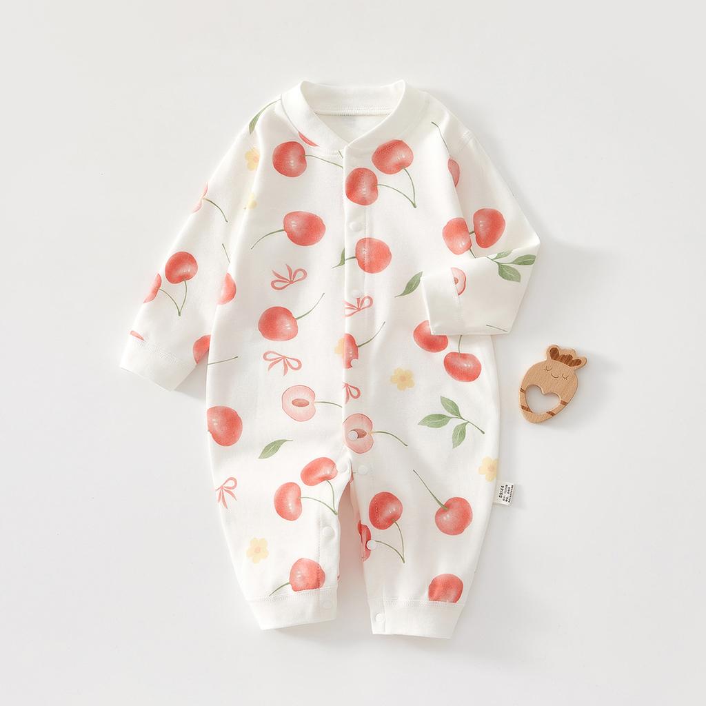 Baby Long Sleeve Romper Pure Cotton Newborn Infant Pajamas Spring Autumn Base Layer Crawling Clothes