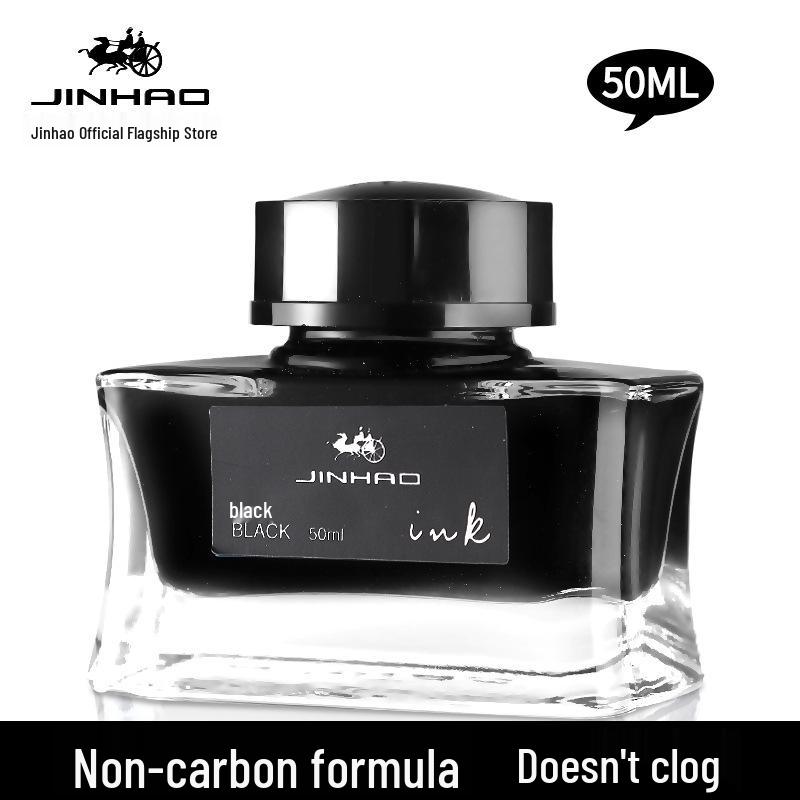 Jinhao Non-Carbon Black Fountain Pen Ink – Smooth Flow, No Clogs – Ideal for Business, Office, Students, Men & Women.