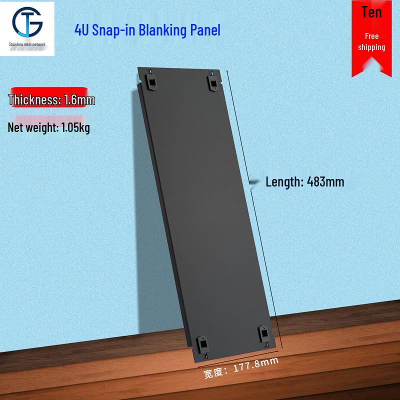19-inch Black Rack Mount Blank Panel with White Back - Available In 1U, 2U, 3U, 4U, and 6U Sizes.