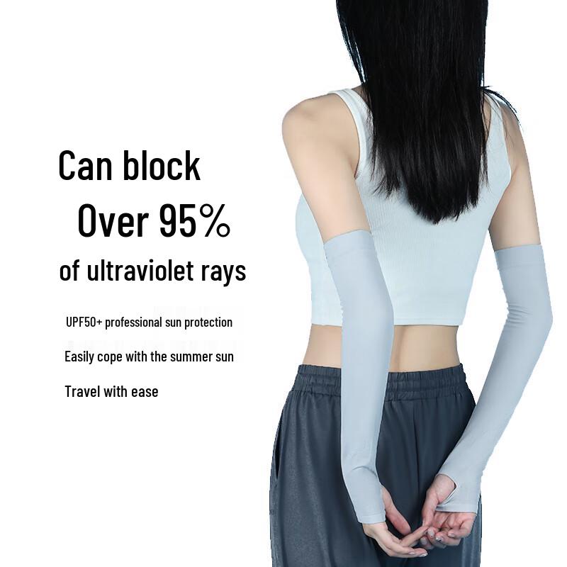 Quyoubang Outdoor UV Protection Arm Sleeves with Finger Holes