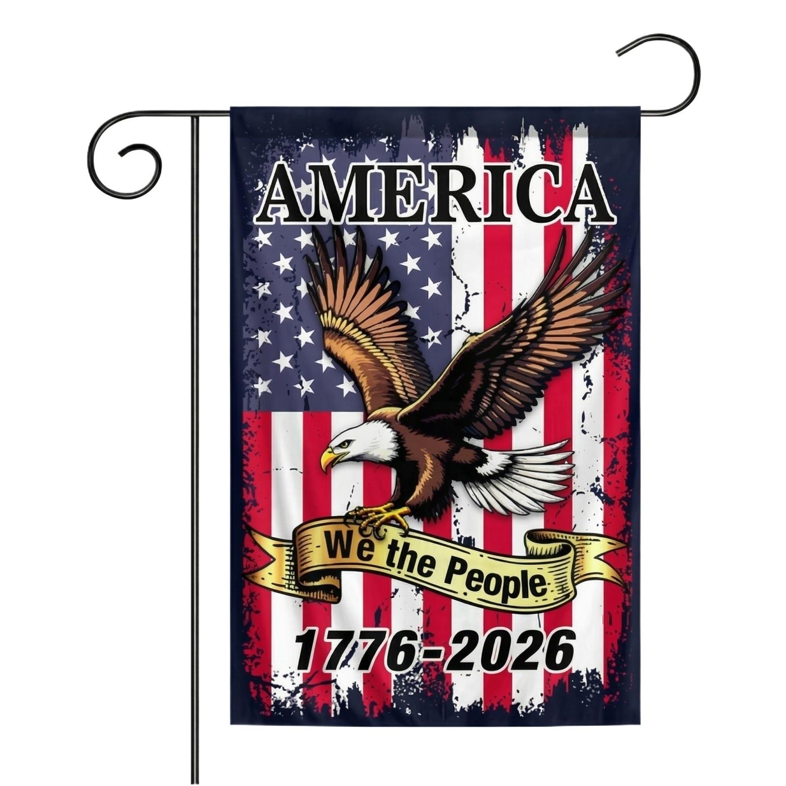 The People 1776-2026 Flag Memorial Day Patriotic 250th Birthday 250 Years United States Indoor Garden Decoration (250 YEARS) One Size