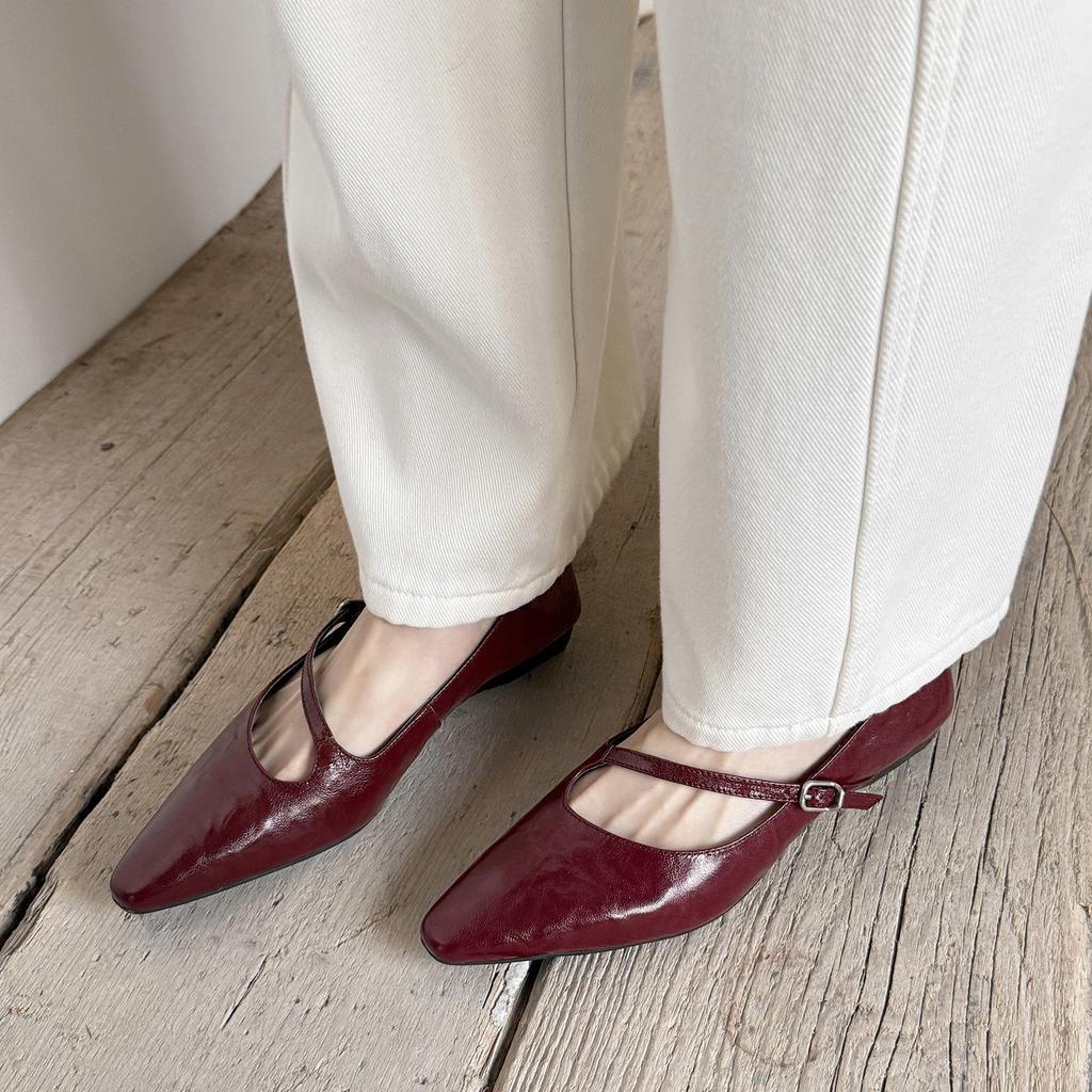 Super Temperament Small Square Head Diagonal Belt Mary Jane Shoes 2026 Spring Thick Low Heel Commuting Leather Light Mouth Single Shoes Women