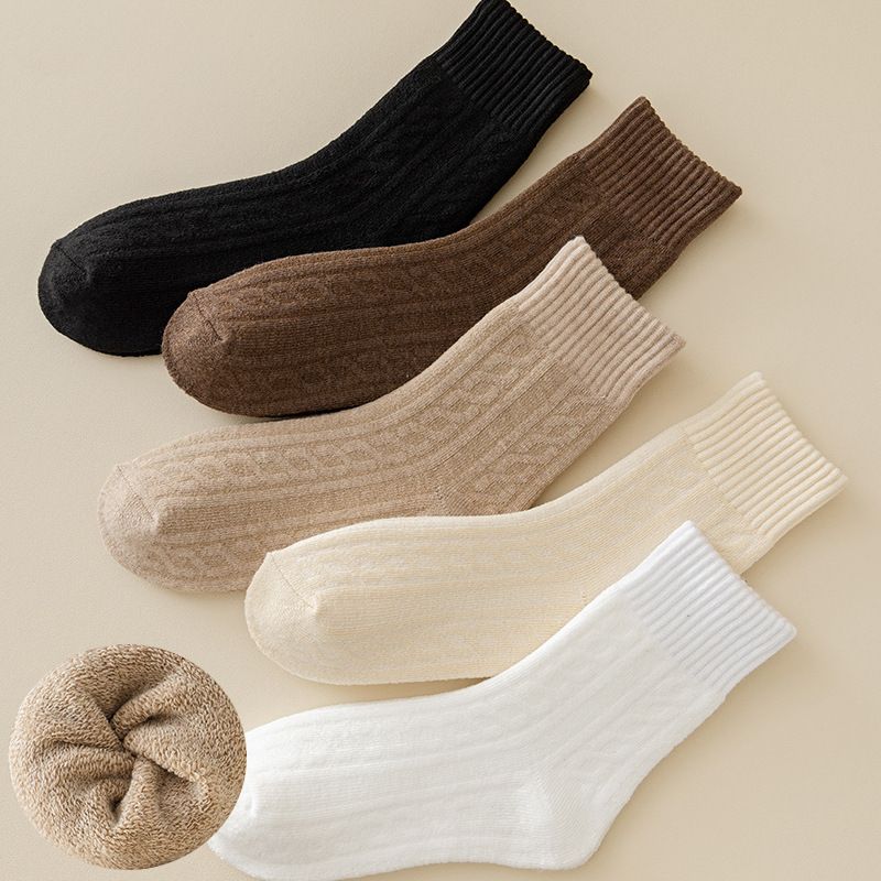 5 Pairs of Warm Socks, Autumn and Winter Snow Socks,  Women's Socks