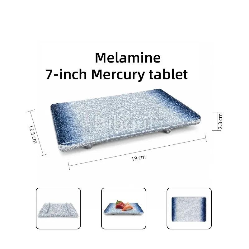 Melamine Rectangular Plate Japanese Tableware Plate Front Grilled Sushi Dish Sashimi Display Yakitori Dish Commercial BBQ Plates