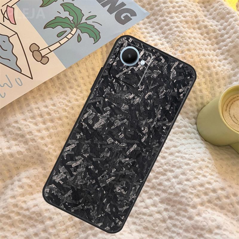 Forged Carbon Pattern Case For Realme C67 C63 C55 C51 C75 C61 C53 C35 C65 C71 11 12 13 14 15 Pro Plus GT6 GT7 Pro