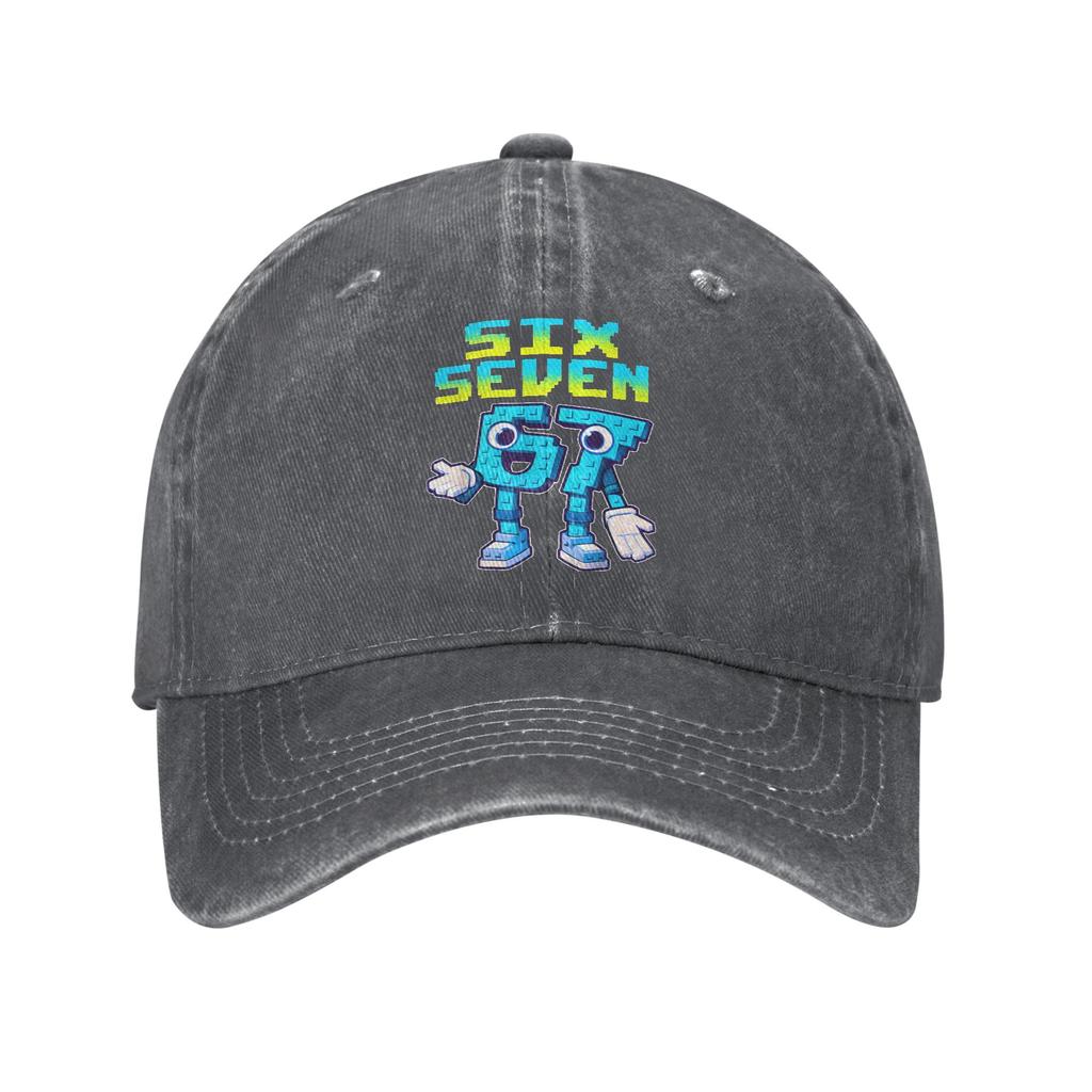 Spring Cartoon 67 Six Seven 6-7 Funny Italian Brainrot Gaming Memes Baseball Cap Sun Adjustable Design Washed Trucker Hat Unisex