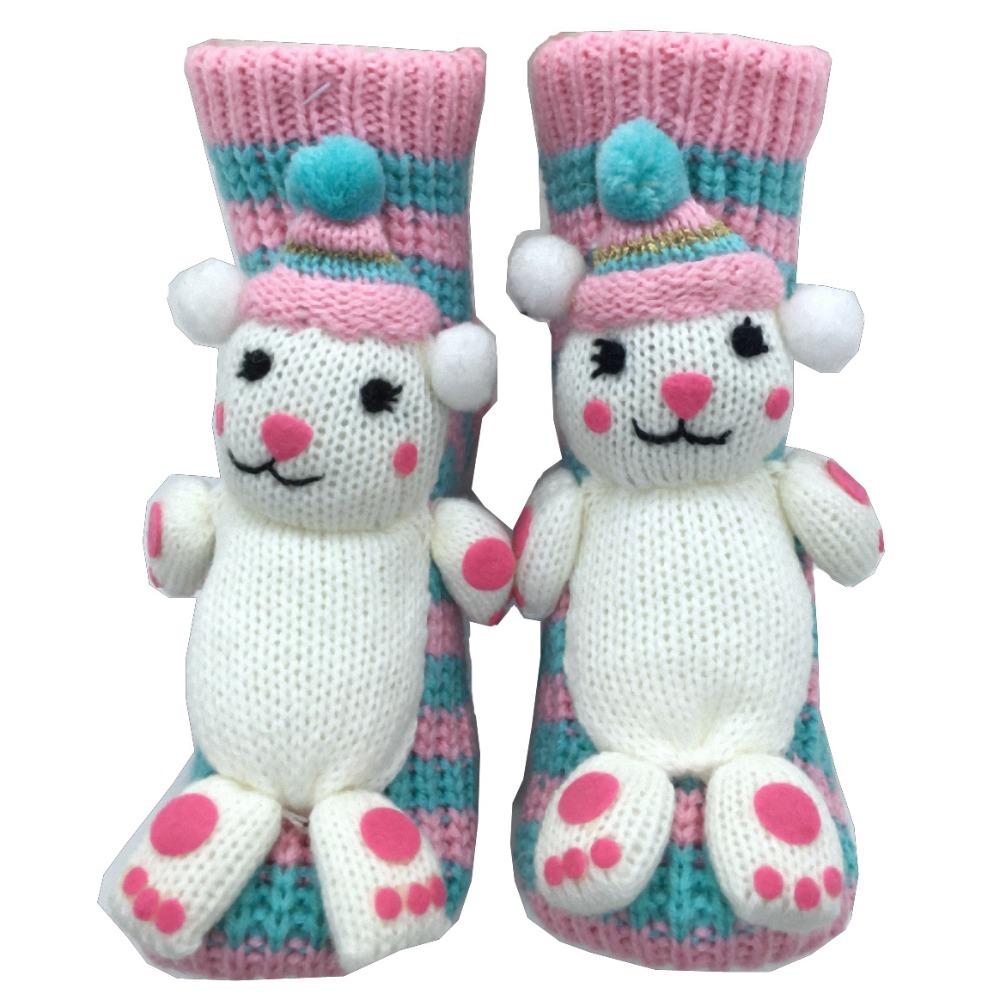 3D Knit Animal Socks Hand Crocheted Double Layer Novelty Floor Socks Anti-Sweat Breathable Winter Socks Christmas Gifts