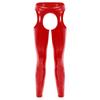 Mens High Waist Patent Leather Pants Cutout Design Nightclub Attire