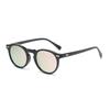 Round Vintage Style Sunglasses Polarized Lens Japanese Korean Fashion Metal Frame Reflective Lens UV Protection Outdoor Eyewear