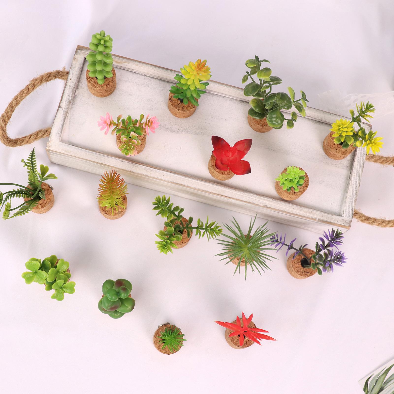 

16шт Мини Искусственные Суккуленты Растения Магнетизм Холодильник Магниты Крошечные Поддельные Суккуленты Горшки Наборы