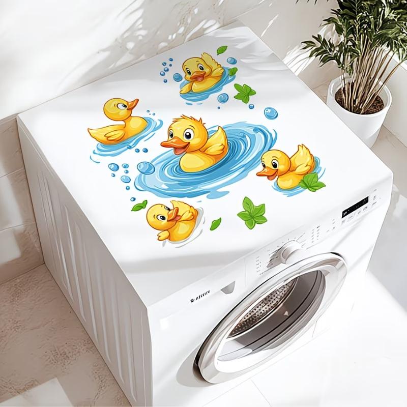 Yellow Duck PVC Wall Sticker Bathroom Waterproof Cute Removable Decal for Toilet Sink Childrens Wall Art