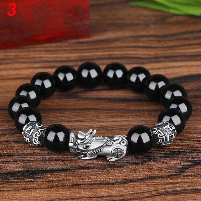 Černý obsidián Budhismus Šest slov Pixiu Pro dámy Korálkové náramky Šťastný amulet Šperky Módní náramek na zápěstí