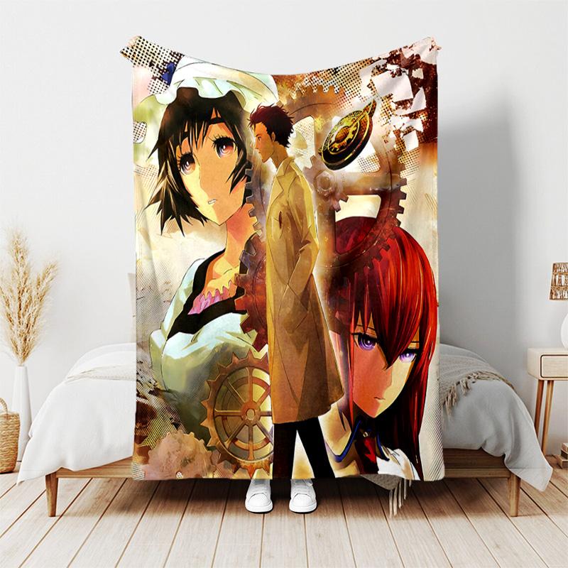 Steins;Gate printed throw blanket—lightweight,soft,warm;versatile blanket all seasons—perfect air-conditioning throw,nap blanket