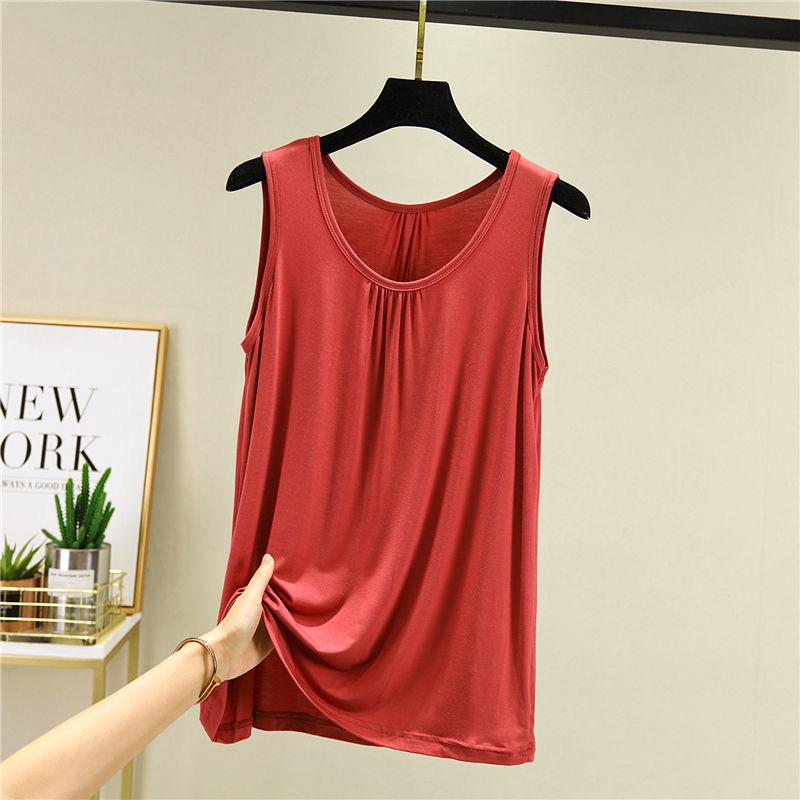 Large Sizes Women's Modal Camisole: Summer Sleeveless Loose-Fit T-Shirt-Style Top, Large Size