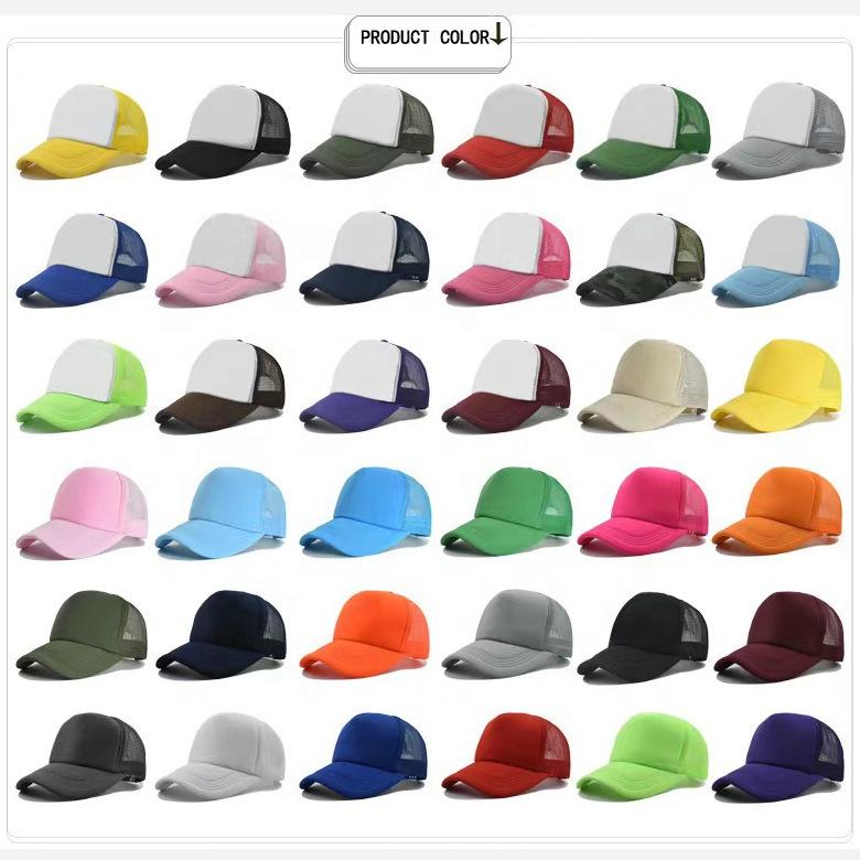 Promotional Trucker Caps Printing LOGO Front Material Polyester with Sponge,back Mesh Snapback Trucker Cap