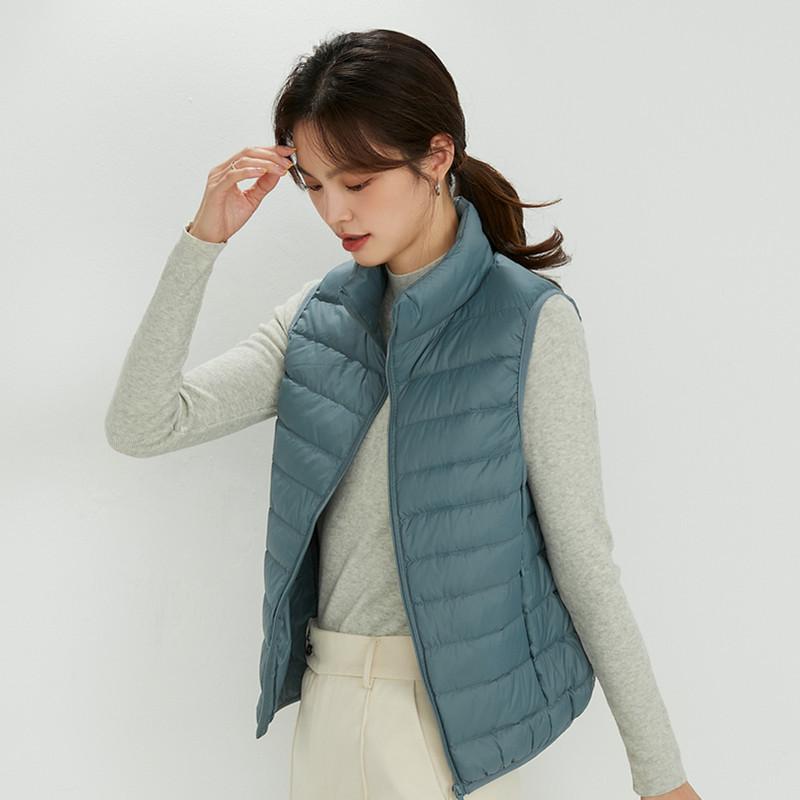 Thin Down Jacket Vest Women's New Autumn and Winter 2024 90 White Duck Down Vest Stand-up Collar Short Vest Tide