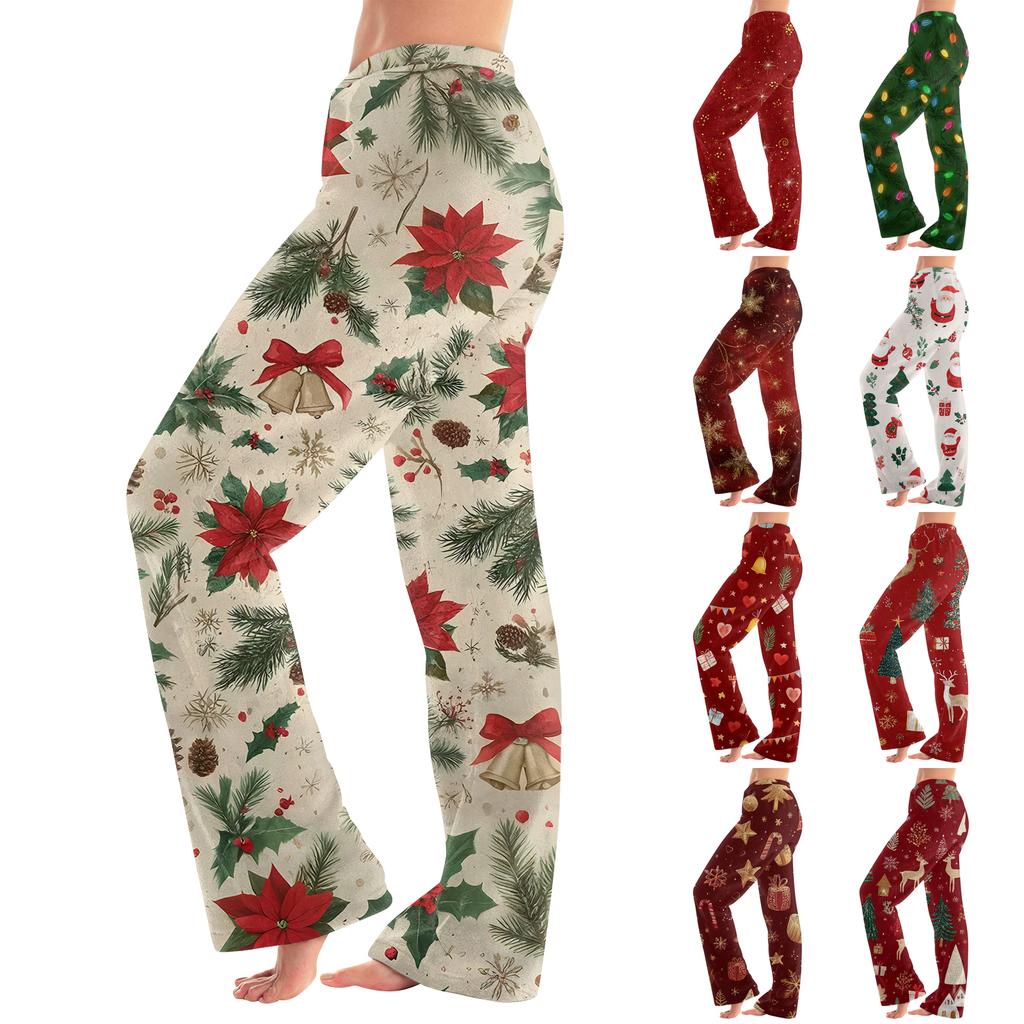 Women's Casual Fashion Women's Sports Home Christmas Pajama Pants Long Pants