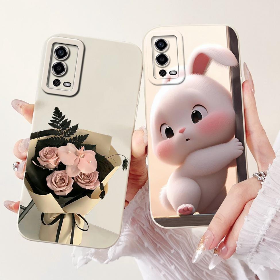 For Oppo A55 4G Case CPH2325 Silicone Cute Cat Fashion Butterfly Flowers Love Painted Cover For Oppo A55 4G Phone Case