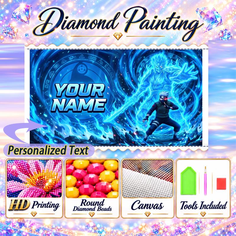 Personalized Kakashi Hatake Diamond Art Custom Name 5D Diamond Painting Full Drill DIY Craft