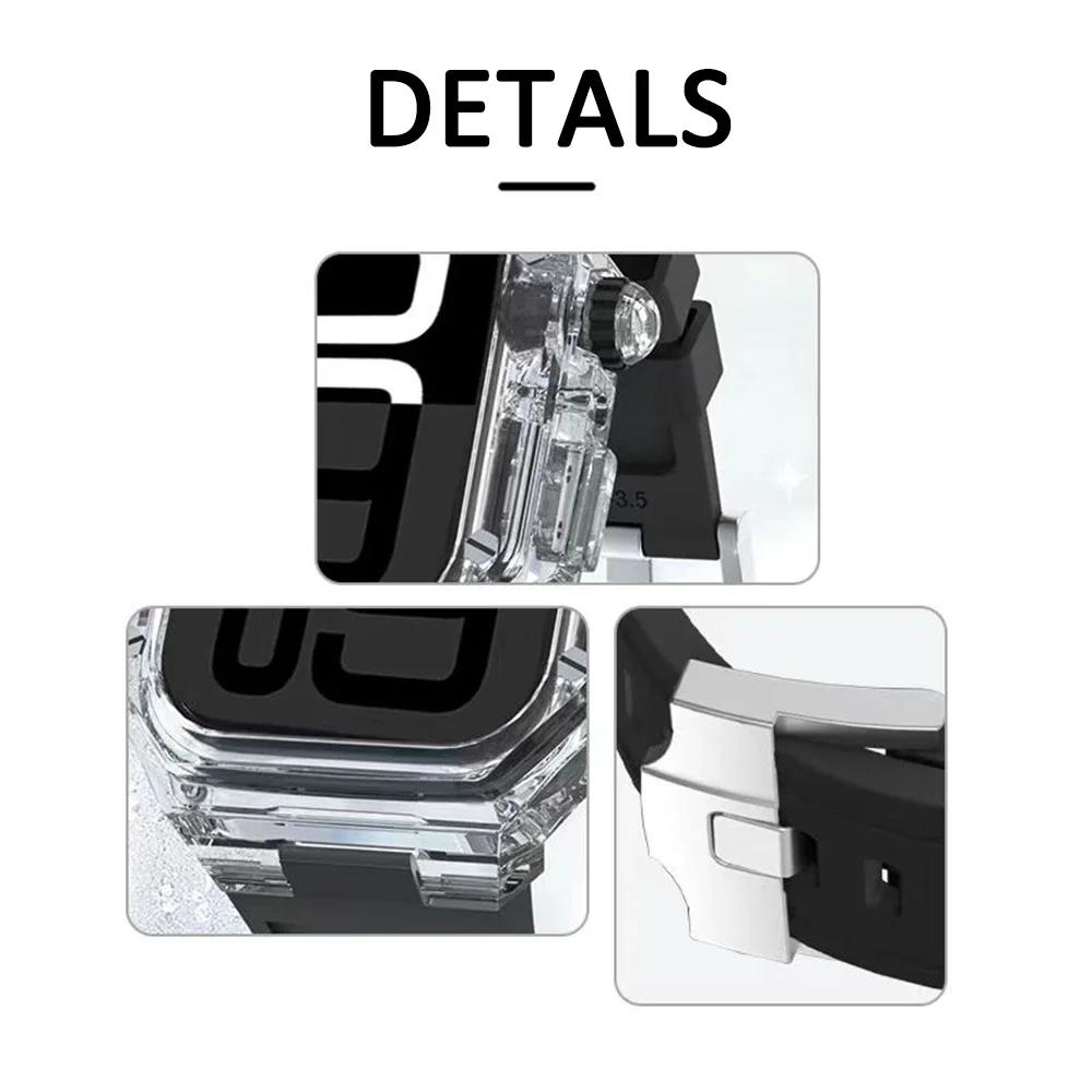 PC Case+Silicone Band for Apple Watch Series 10 42mm 46mm Sports Unisex Bracelet for IWatch 10 46MM 42MM Transparent Case Straps