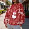 Women's Christmas Print Crewneck Sweatshirt, Lightweight Casual Trendy Pullover for Holiday Wear