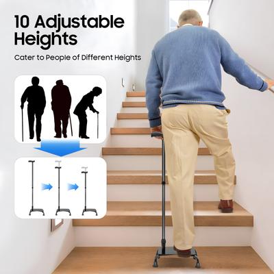 Bastón Asistente Ajustable para Subir Escaleras para Ancianos Bastón para Subir Escaleras Escalón Intermedio Caminador de Escaleras Dispositivos de Asistencia para Subir y Bajar Escaleras