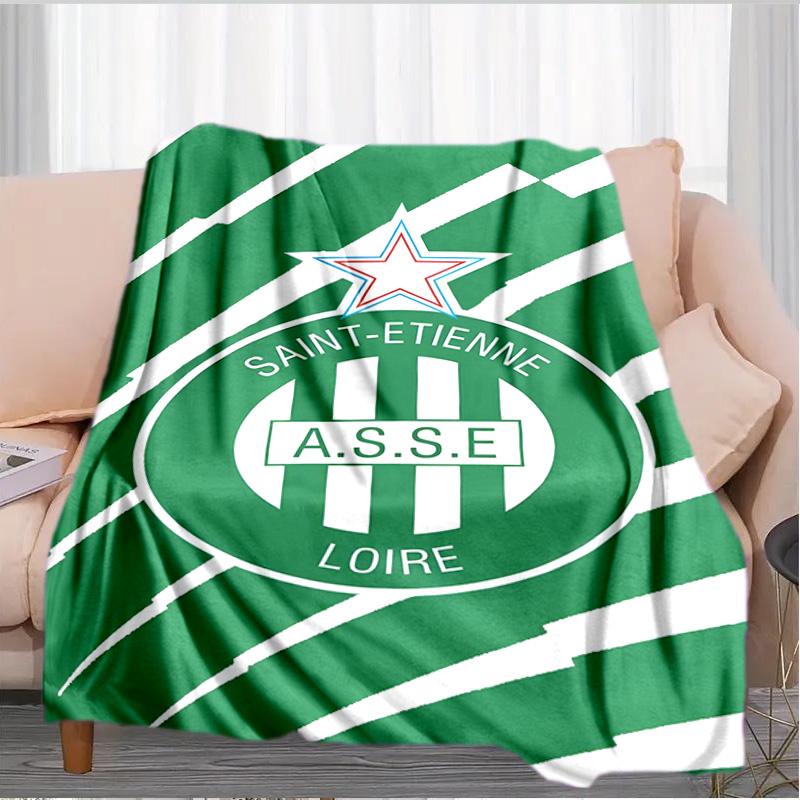 Asse Saint-etienne Crest Blanket Suitable for Sofas, Beds, Offices, And Camping - Perfect Gift for Halloween Christmas