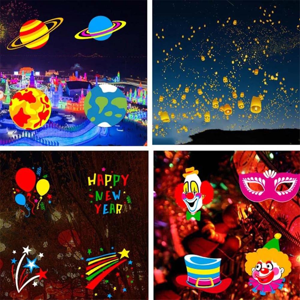 Christmas Halloween Lights Projector Waterproof Indoor Motion Remote Control LED 16 Slides Holiday Lamp Party Outdoor Garden House Room Night Light