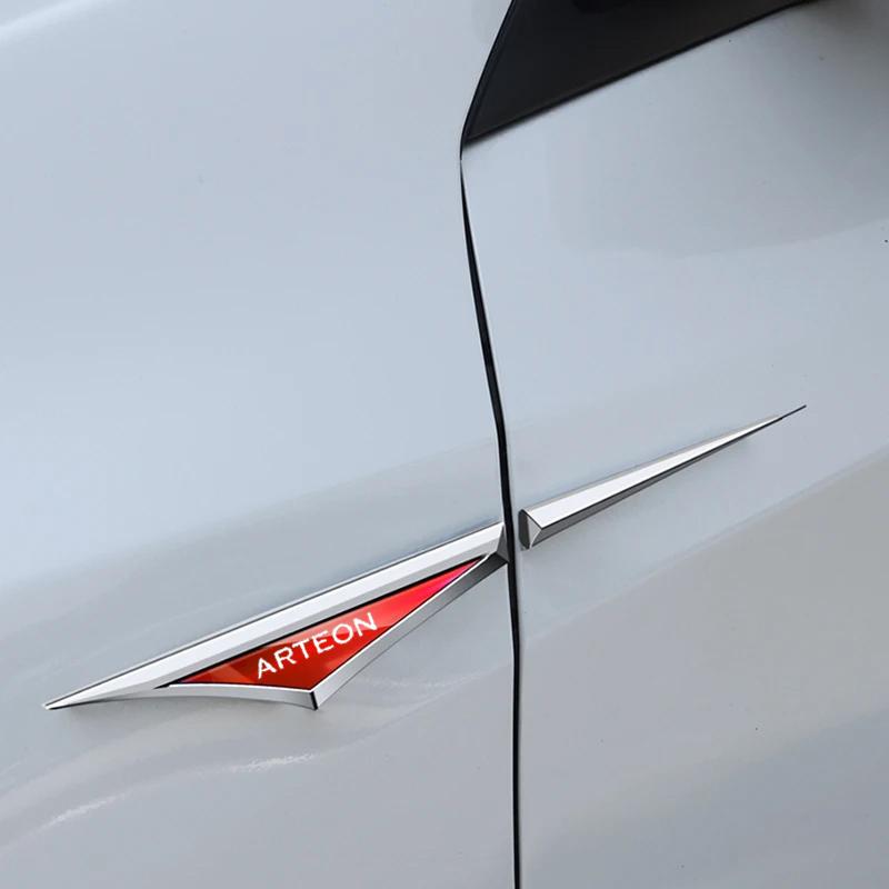 2Pcs 3D Alloy Knife Emblem Car Body Side Door Blade Fender Sticker For Volkswagen Arteon GTI Golf Rline J232 Jetta Polo MK8 Scirocco