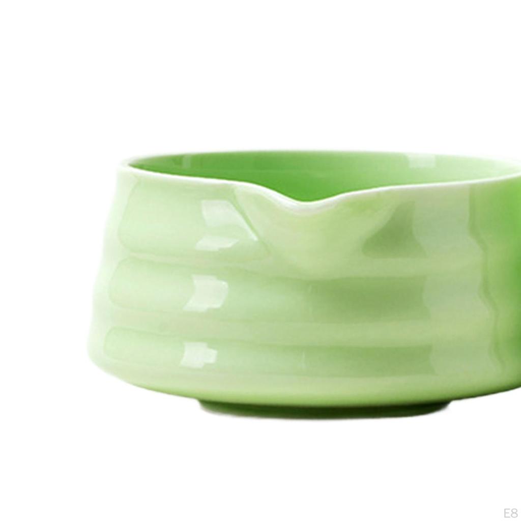 Ceramic Matcha Bowl Handcrafted Porcelain Tea with Pouring Spout for Friends Household