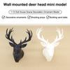 1/12 Dollhouse Deer Head Wall Hanging Decoration Dollhouse Miniature Christmas Scene Ornament Dolls House Accessories
