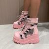 Fashion Women's Boots 2024 Autumn Women Ankle Boots Platform Wedges High Heels Short Boots New Fashion Design Zip Cosplay Shoes of Women