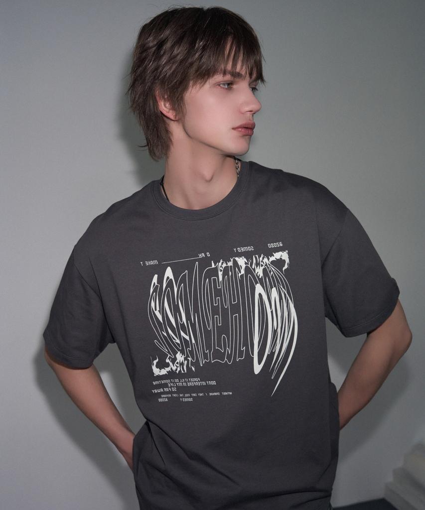 Ledeoli Somehow Oversized Short Sleeve T-Shirt [Charcoal]