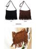 Sac bandoulière à franges en daim rétro pour femmes