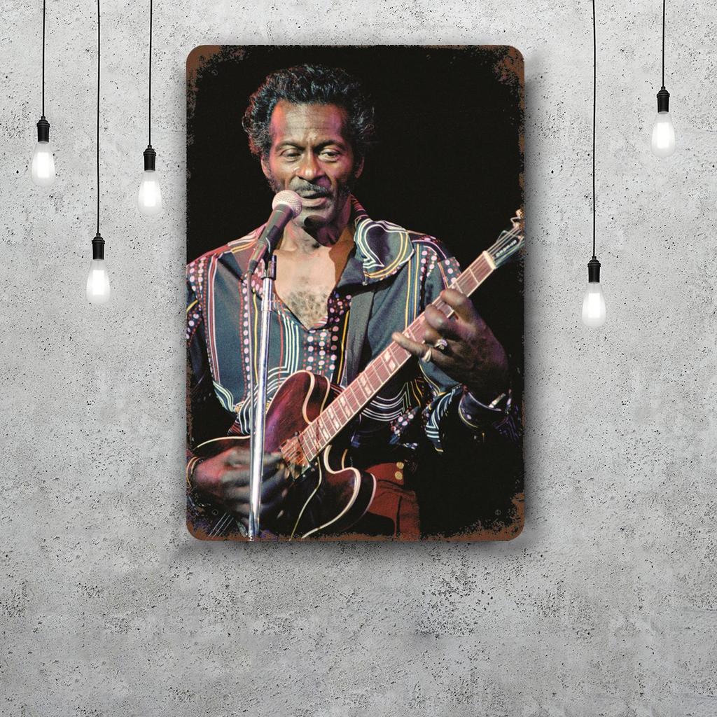 Chuck Berry Band Decor Poster Vintage Tin Sign Metal Sign Decorative Plaque for Pub Bar Man Cave Club Wall Decoration